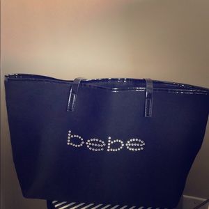 Bebe canvas beach tote